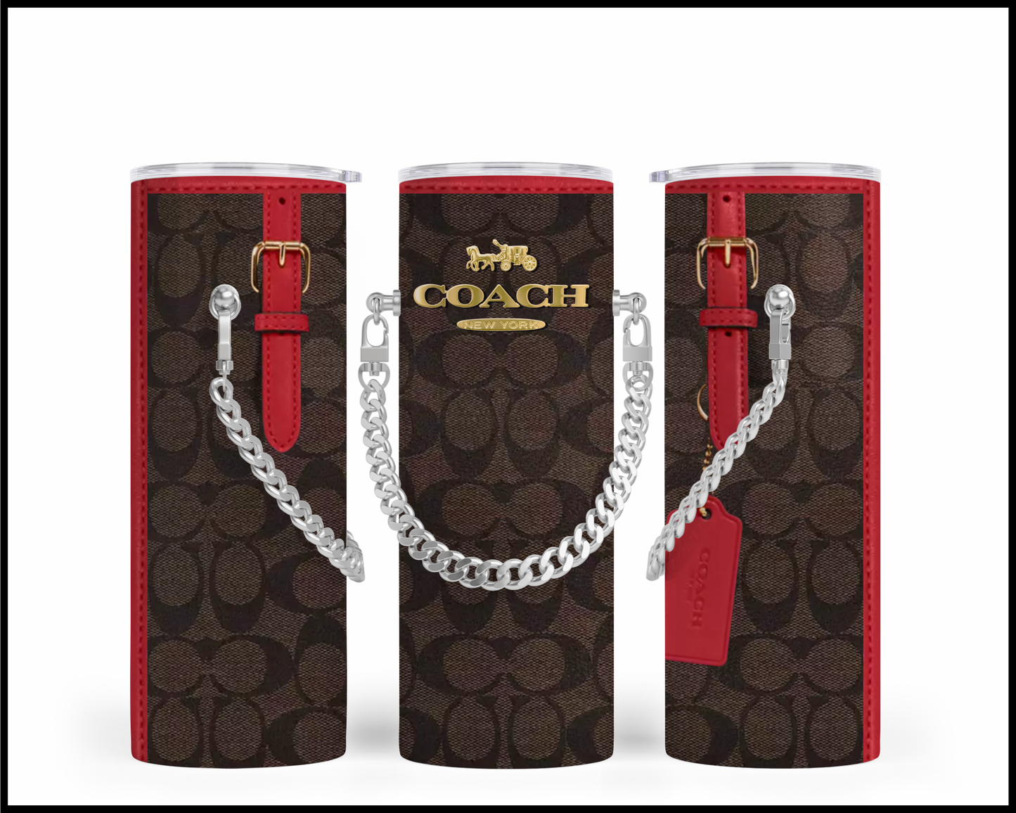 Designer Handbag Inspired Chain Tumbler (096)