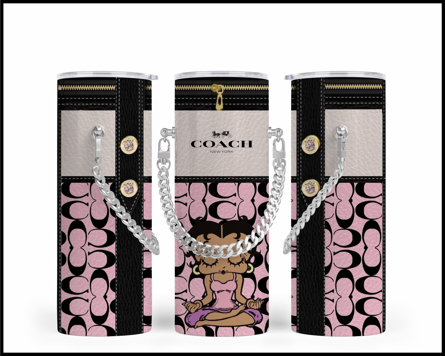 Designer Handbag Inspired Chain Tumbler (077)