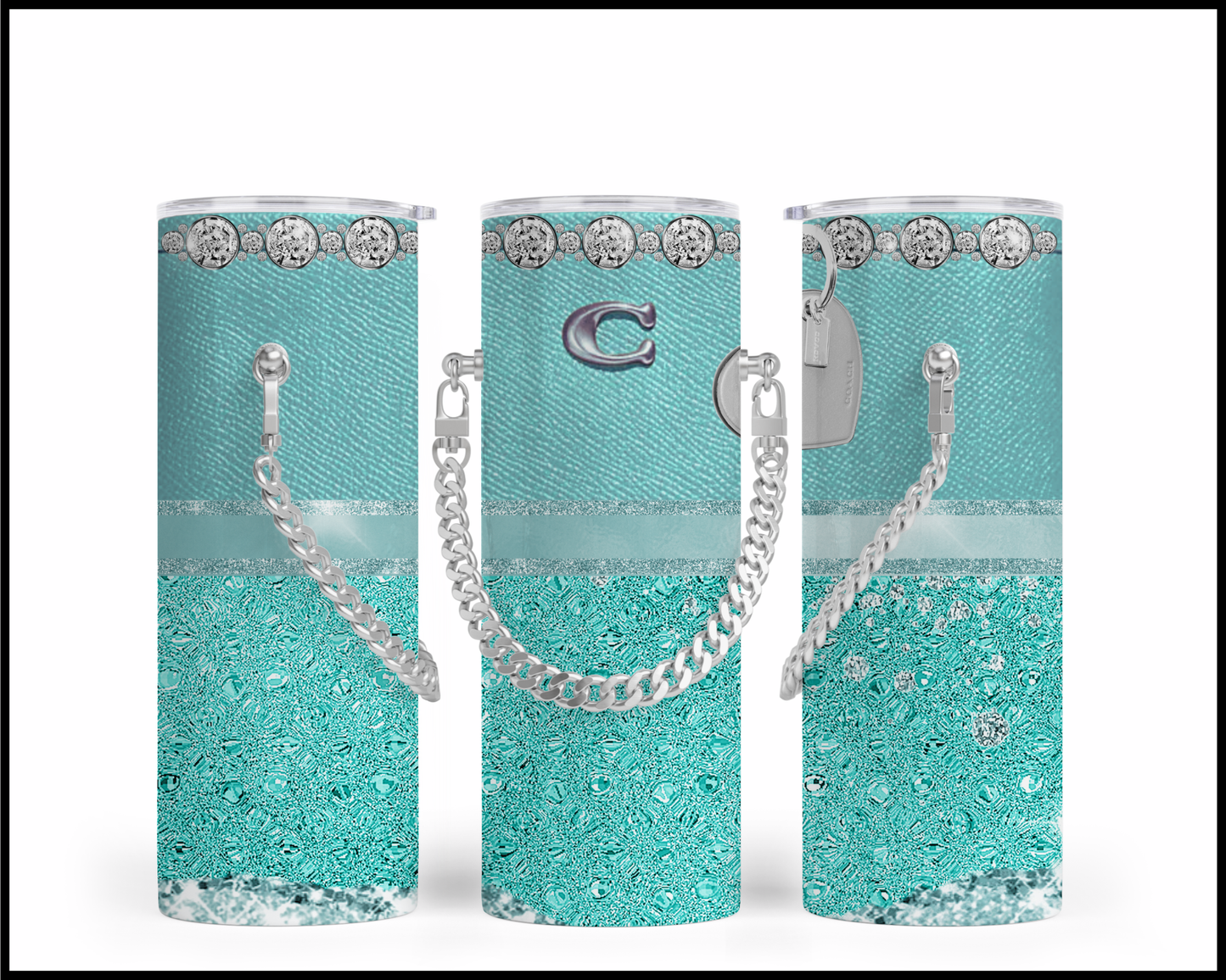 Designer Handbag Inspired Chain Tumbler (115)