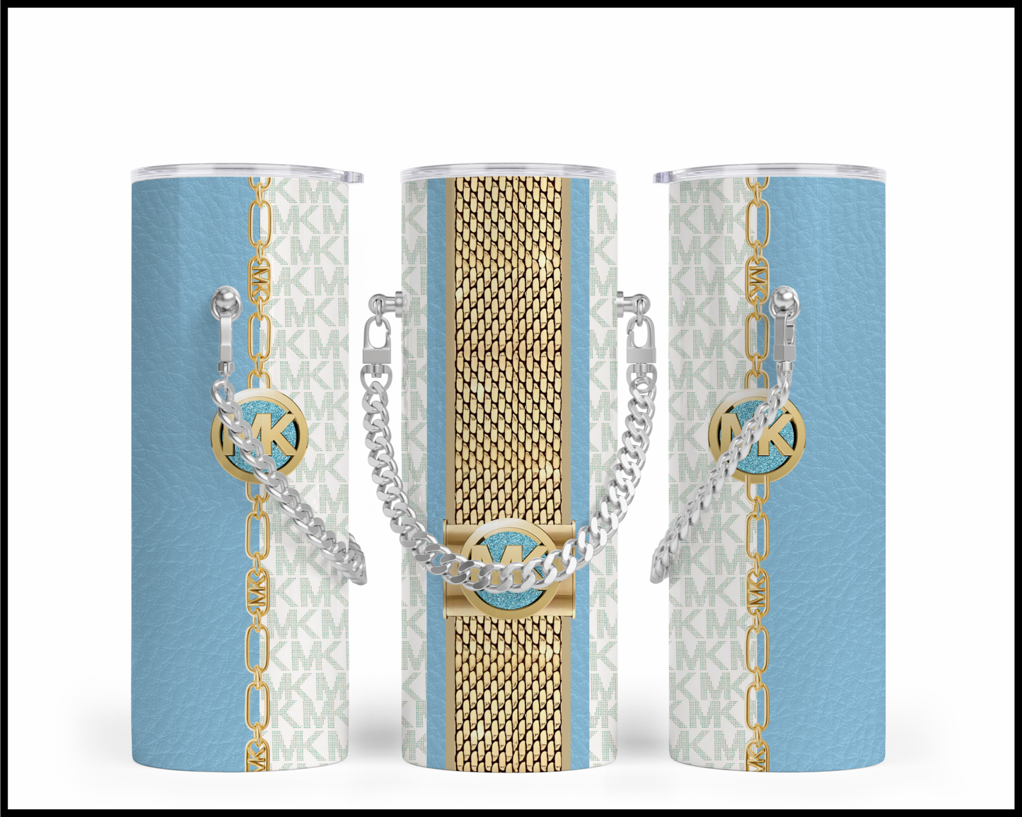 Designer Handbag Inspired Chain Tumbler (007)