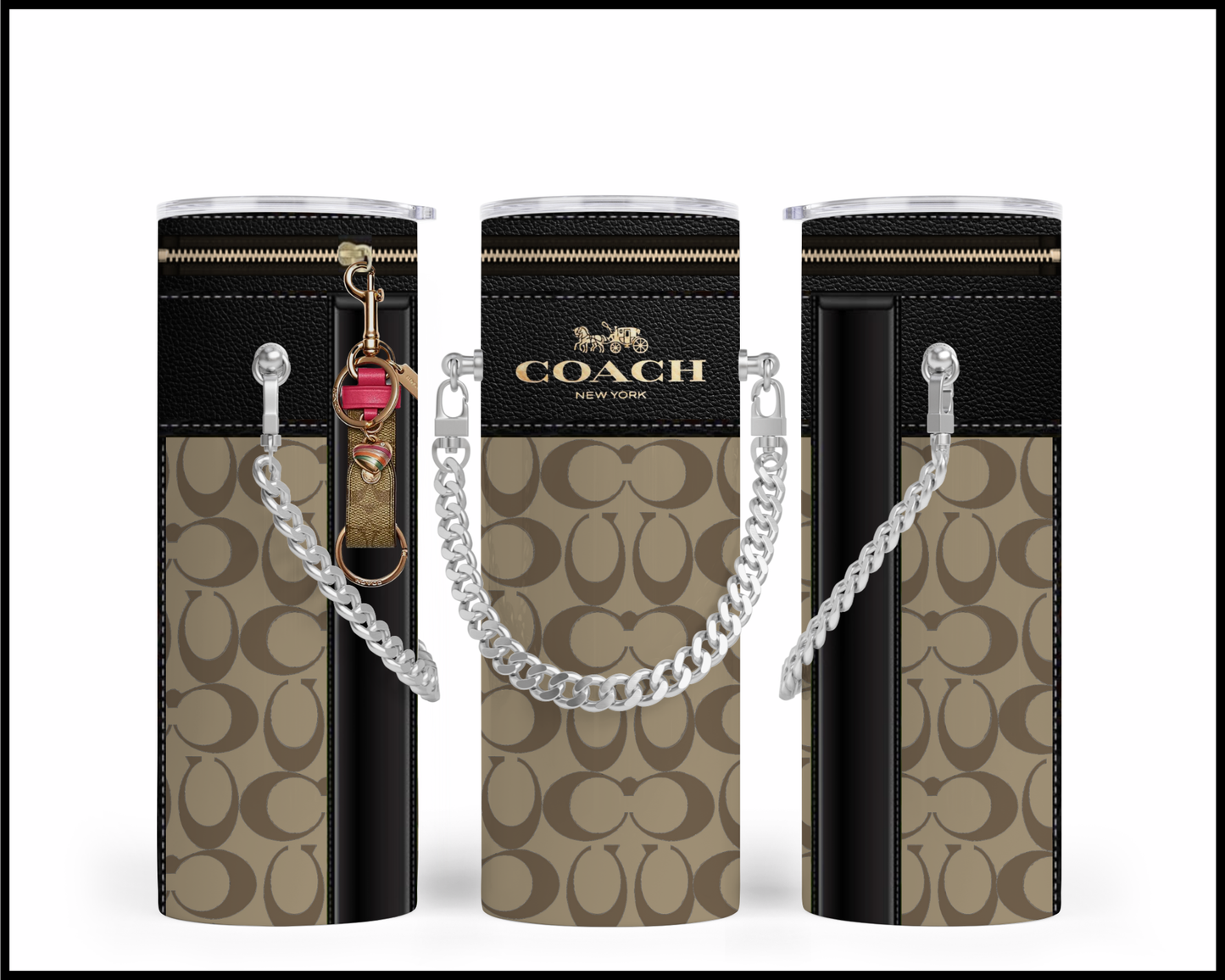 Designer Handbag Inspired Chain Tumbler (057)
