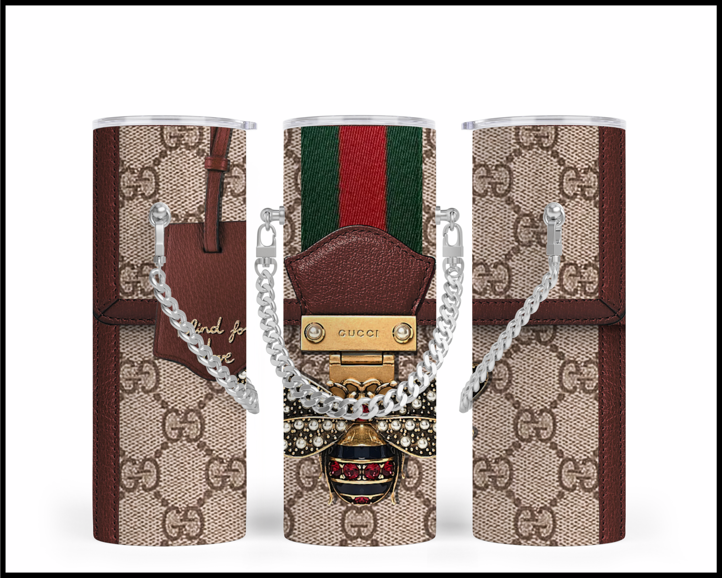 Designer Handbag Inspired Chain Tumbler (013)