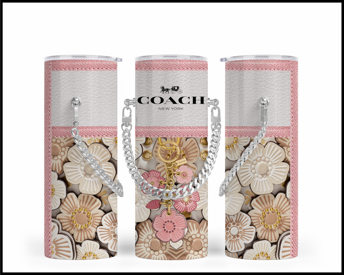 Designer Handbag Inspired Chain Tumbler (059)