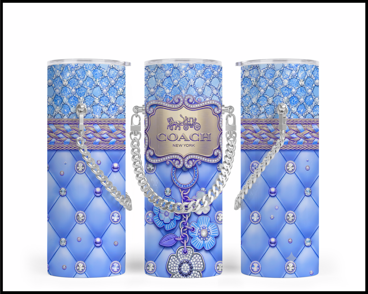 Designer Handbag Inspired Chain Tumbler (354)