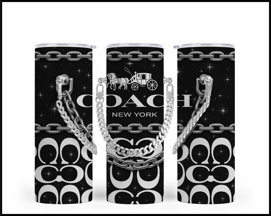 Designer Handbag Inspired Chain Tumbler (342)