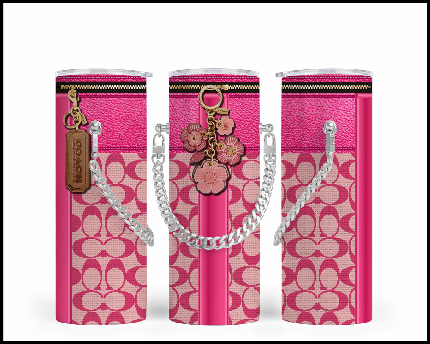 Designer Handbag Inspired Chain Tumbler (030)
