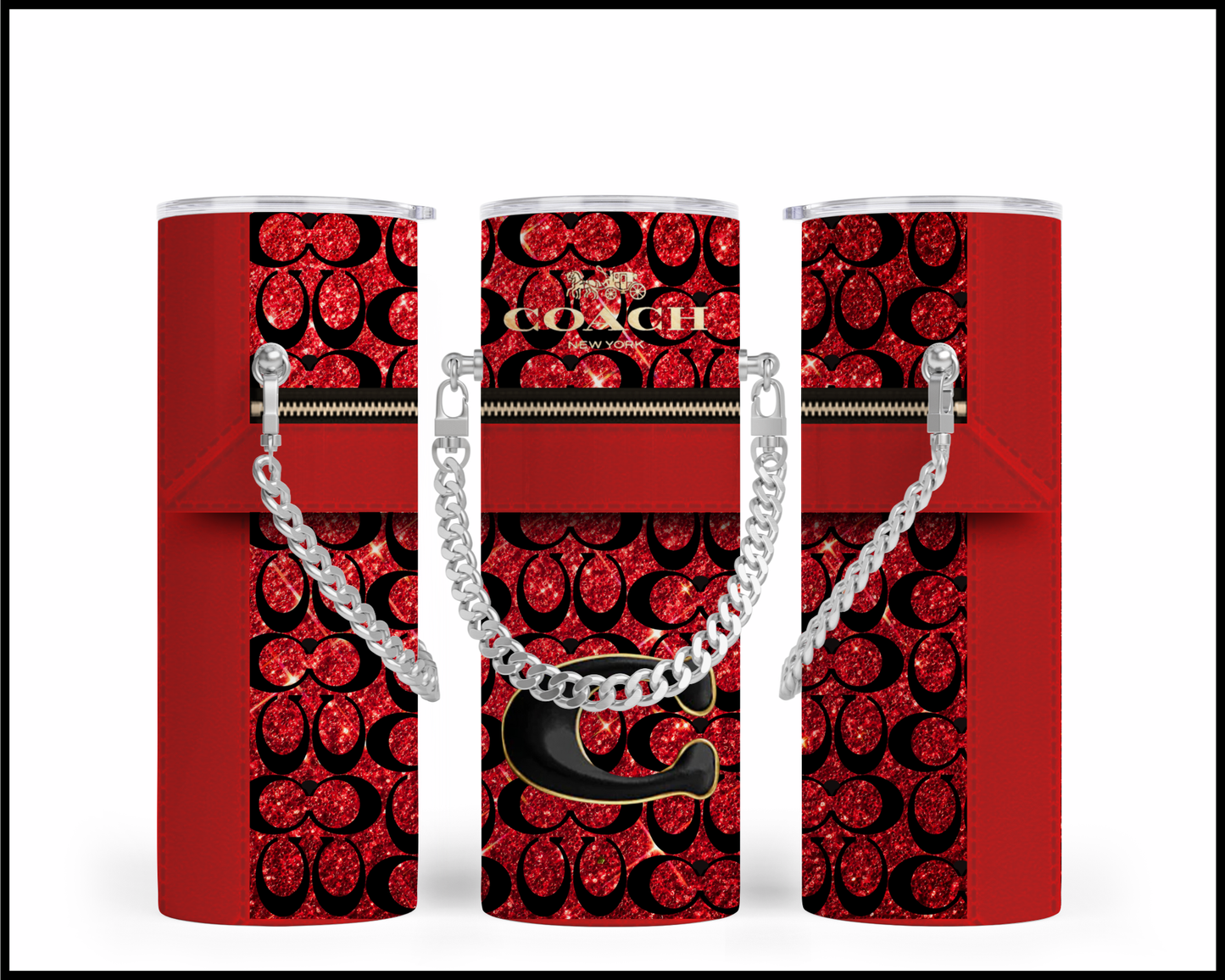 Designer Handbag Inspired Chain Tumbler (097)