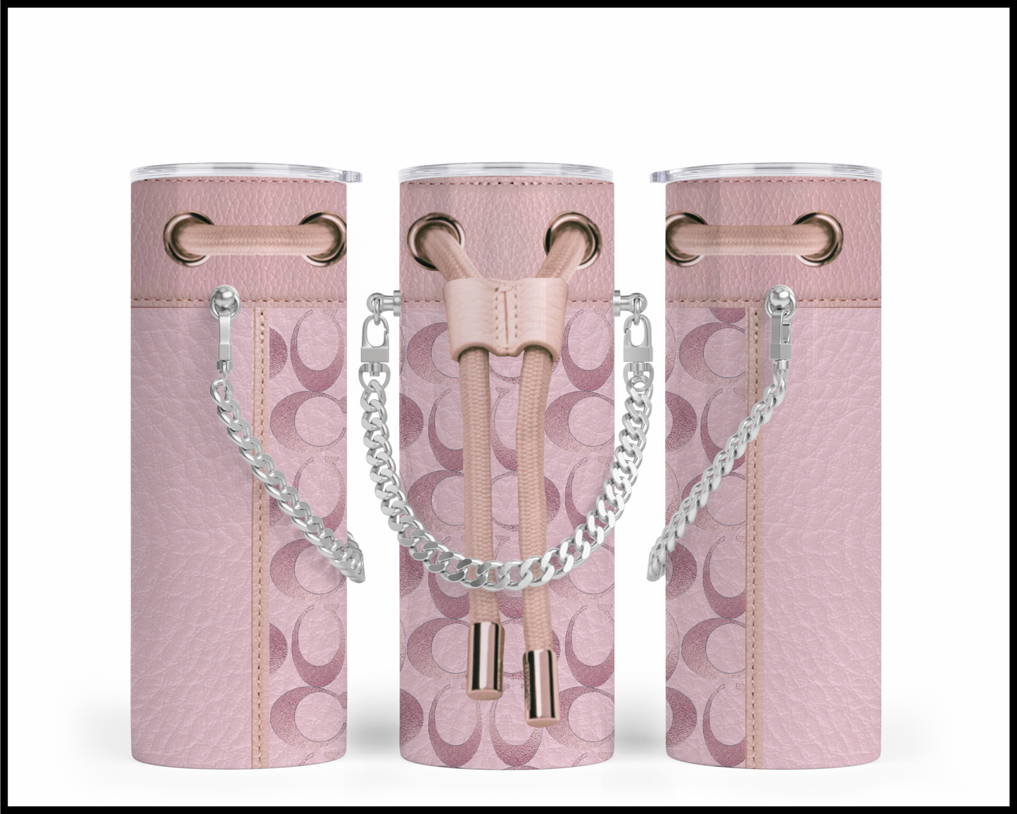 Designer Handbag Inspired Chain Tumbler (078)