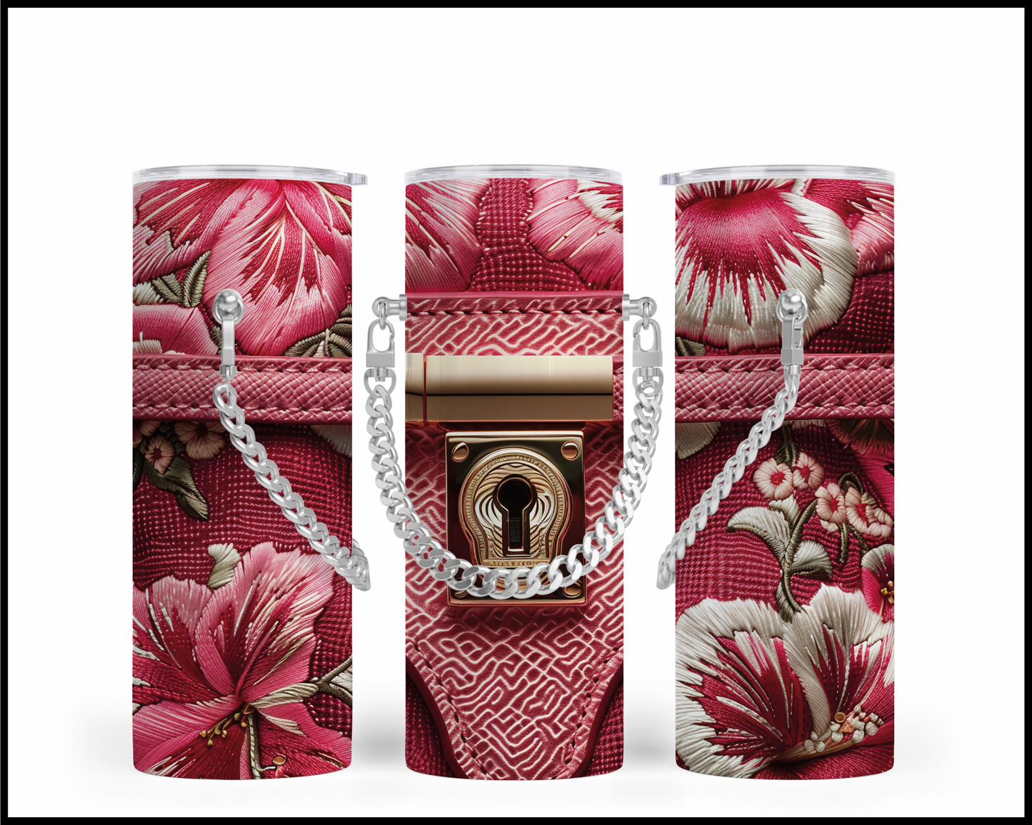 Designer Handbag Inspired Chain Tumbler (151)