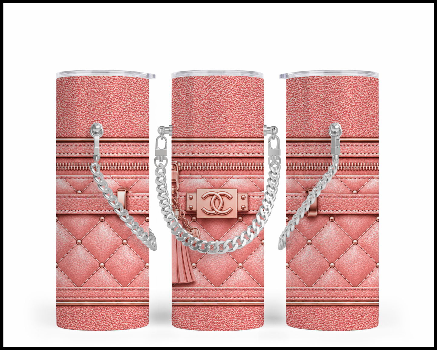 Designer Handbag Inspired Chain Tumbler (038)