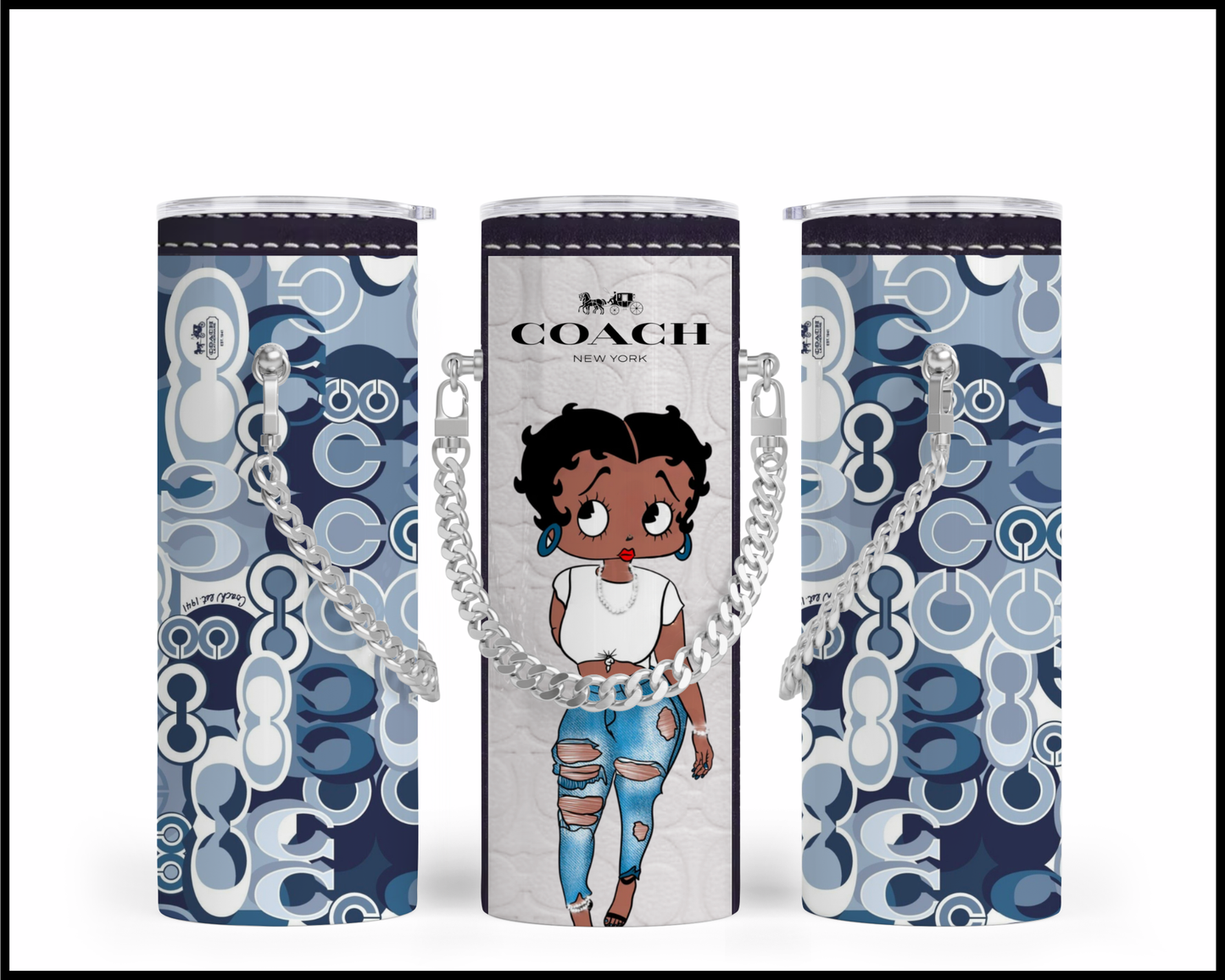 Designer Handbag Inspired Chain Tumbler (136)