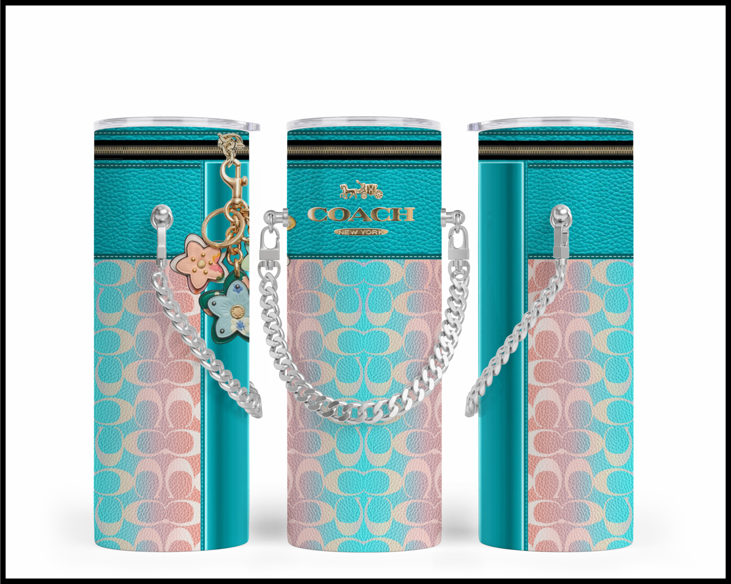 Designer Handbag Inspired Chain Tumbler (098)