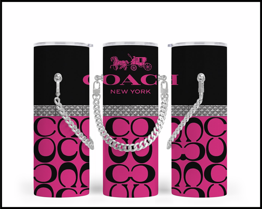 Designer Handbag Inspired Chain Tumbler (343)