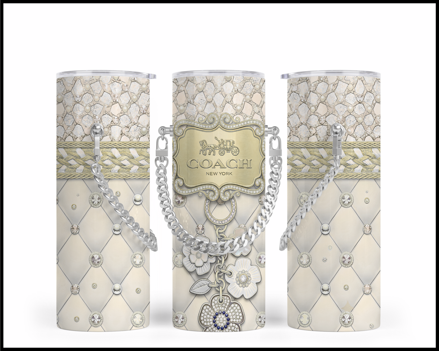 Designer Handbag Inspired Chain Tumbler (354)