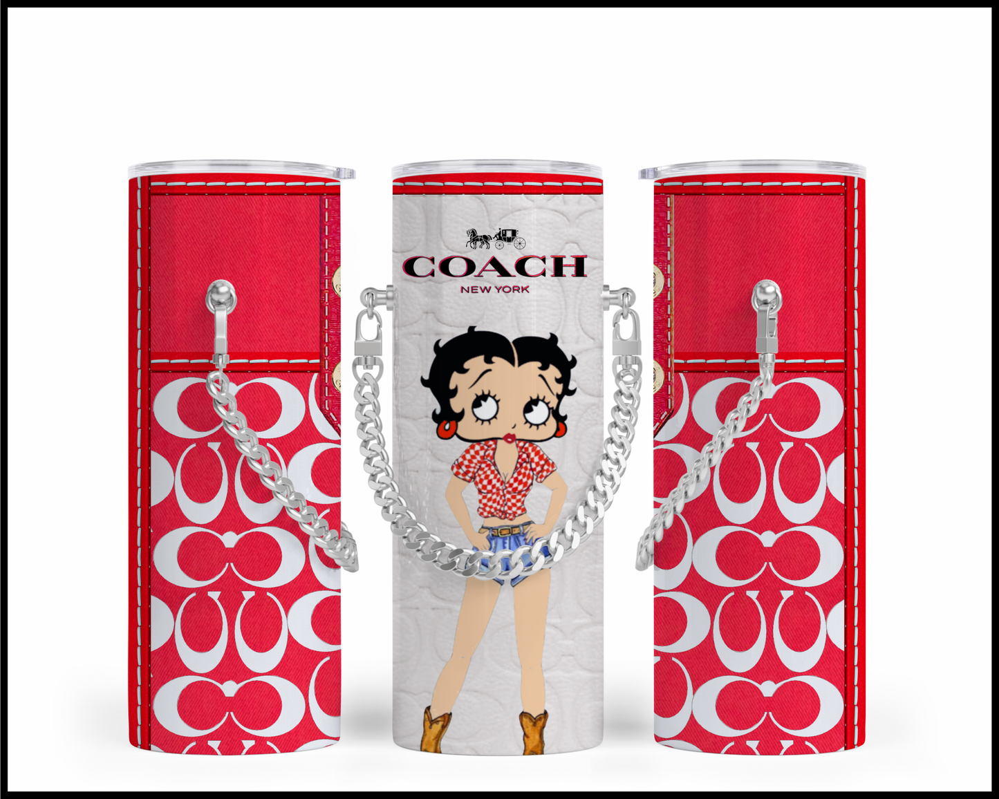 Designer Handbag Inspired Chain Tumbler (079)