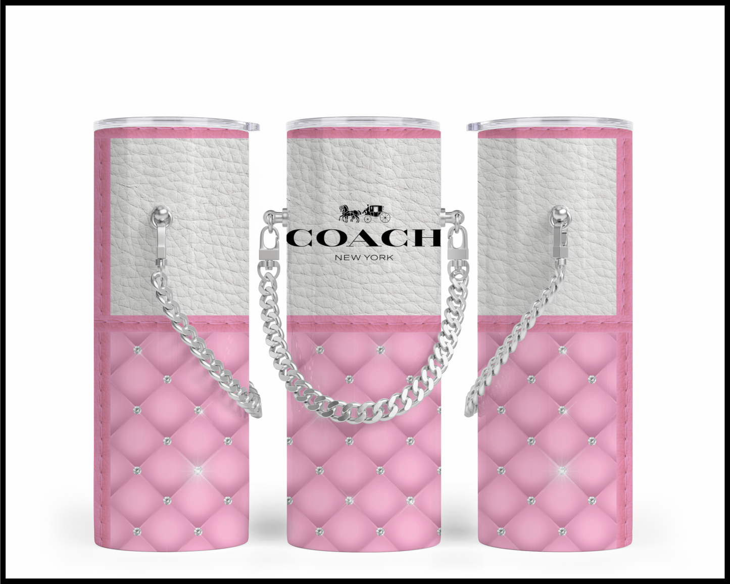 Designer Handbag Inspired Chain Tumbler (116)