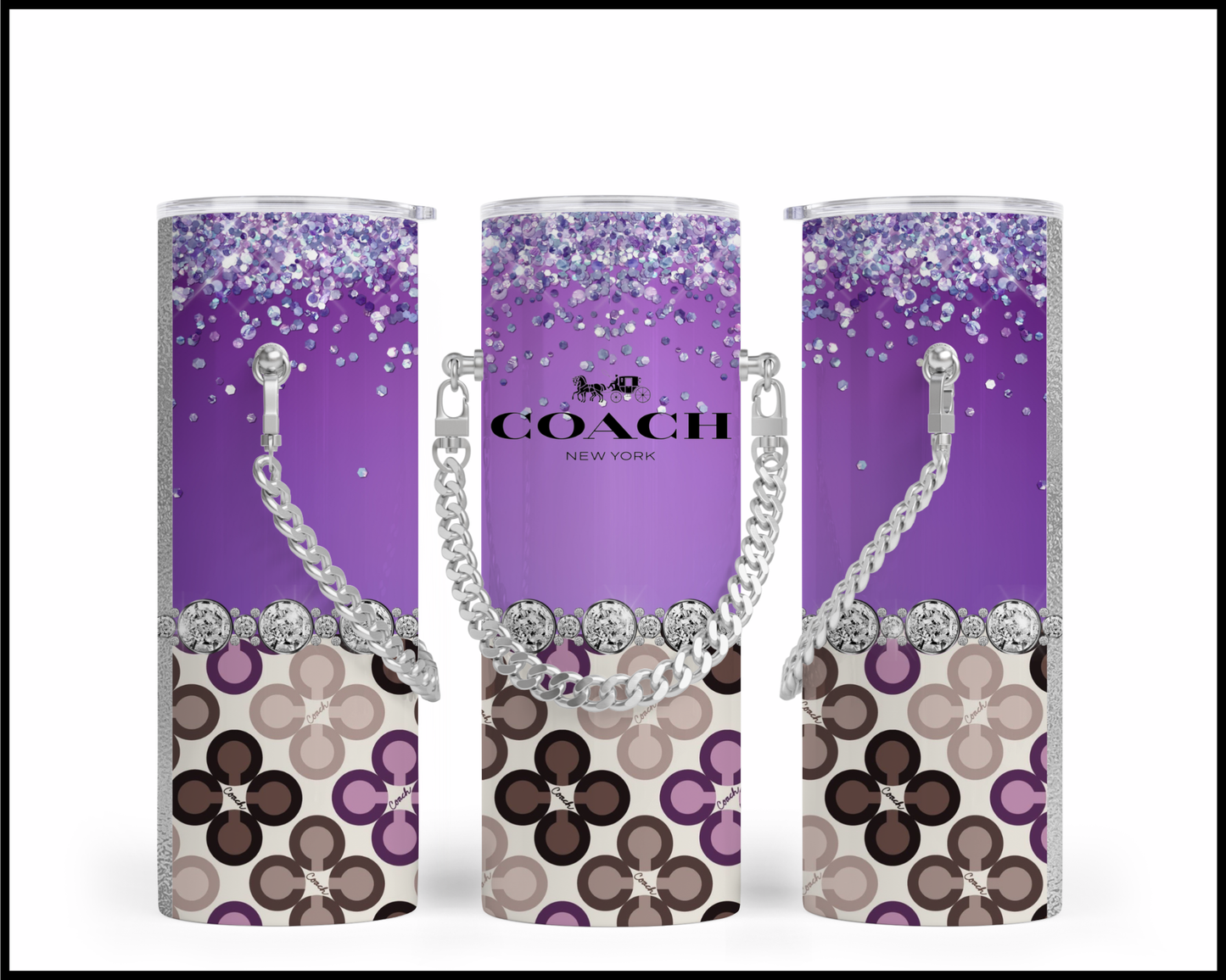 Designer Handbag Inspired Chain Tumbler (118)