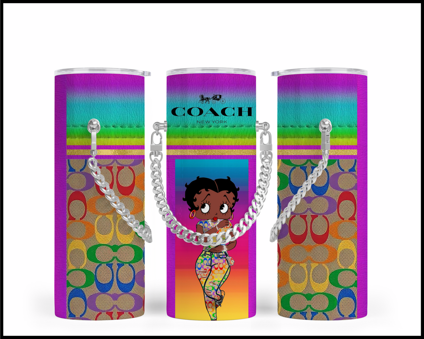 Designer Handbag Inspired Chain Tumbler (080)