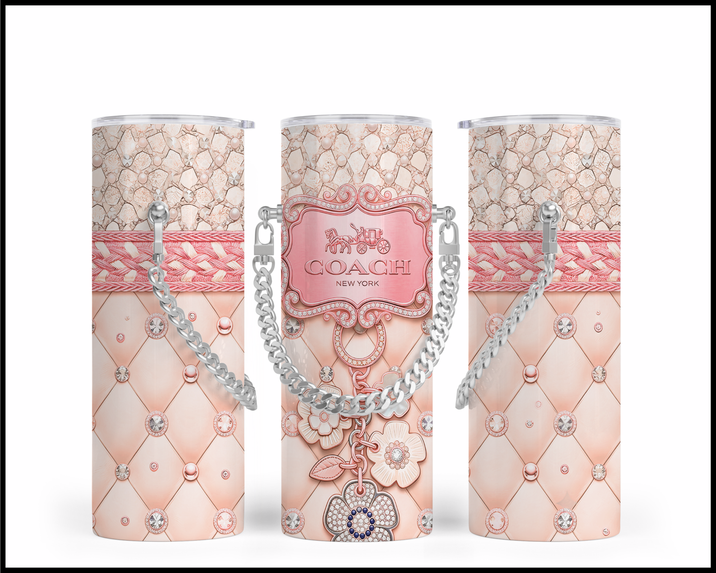 Designer Handbag Inspired Chain Tumbler (354)