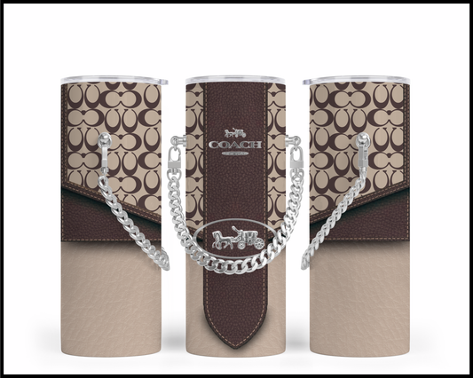 Designer Handbag Inspired Chain Tumbler (138)