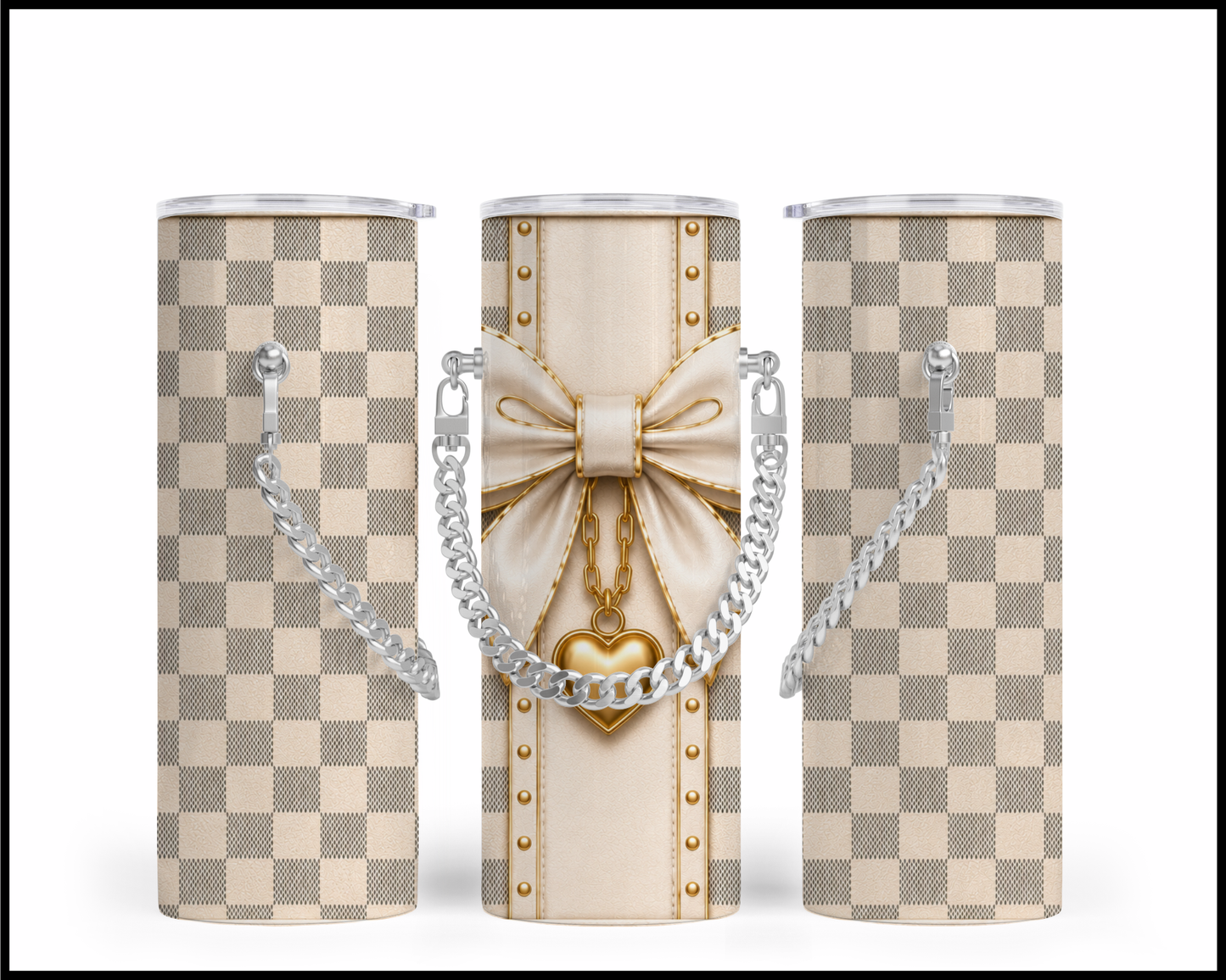Designer Handbag Inspired Chain Tumbler (033)