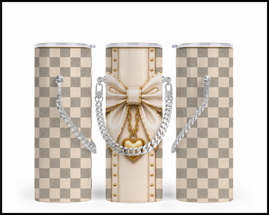 Designer Handbag Inspired Chain Tumbler (033)