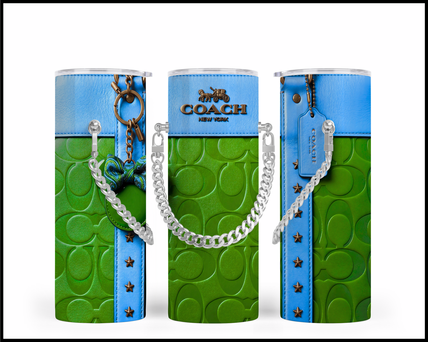 Designer Handbag Inspired Chain Tumbler (338)