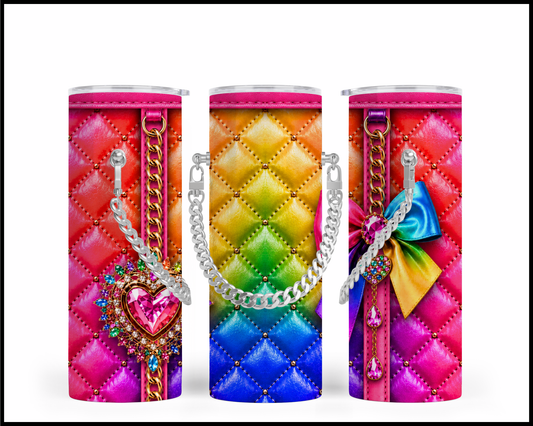 Designer Handbag Inspired Chain Tumbler (038)