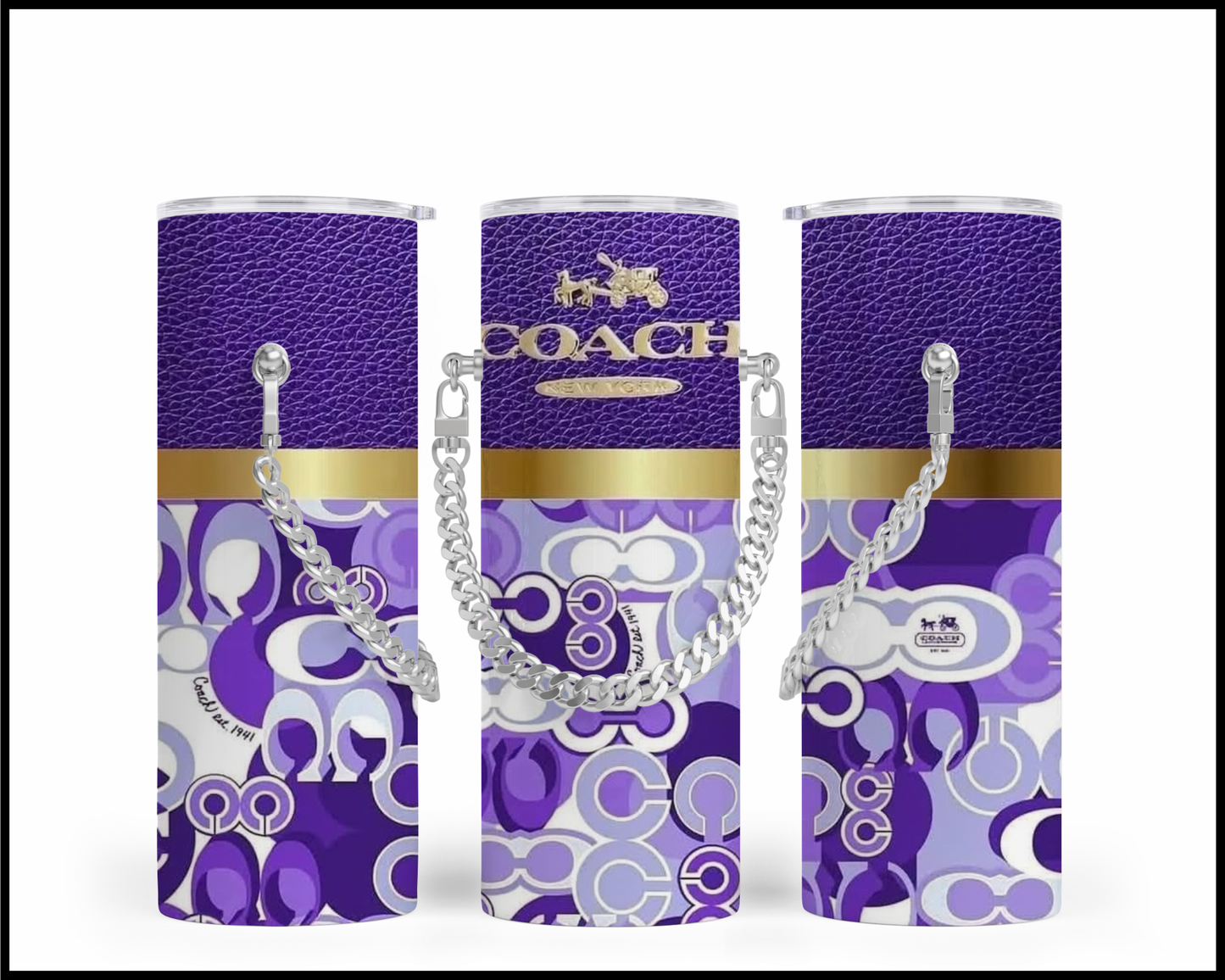 Designer Handbag Inspired Chain Tumbler (346)