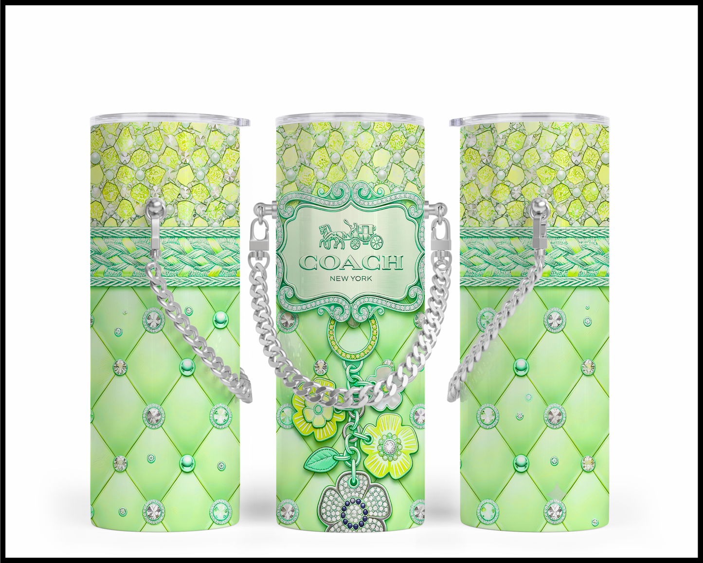 Designer Handbag Inspired Chain Tumbler (354)