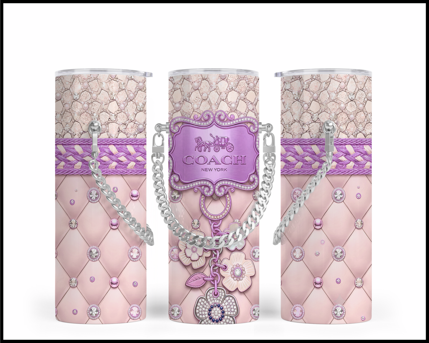 Designer Handbag Inspired Chain Tumbler (354)
