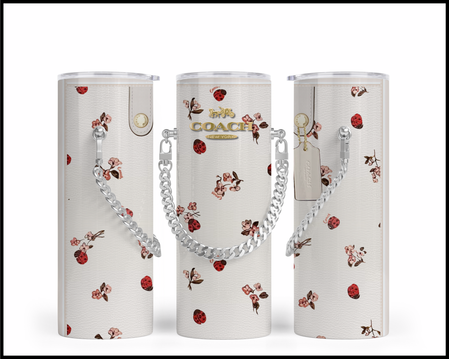 Designer Handbag Inspired Chain Tumbler (187)