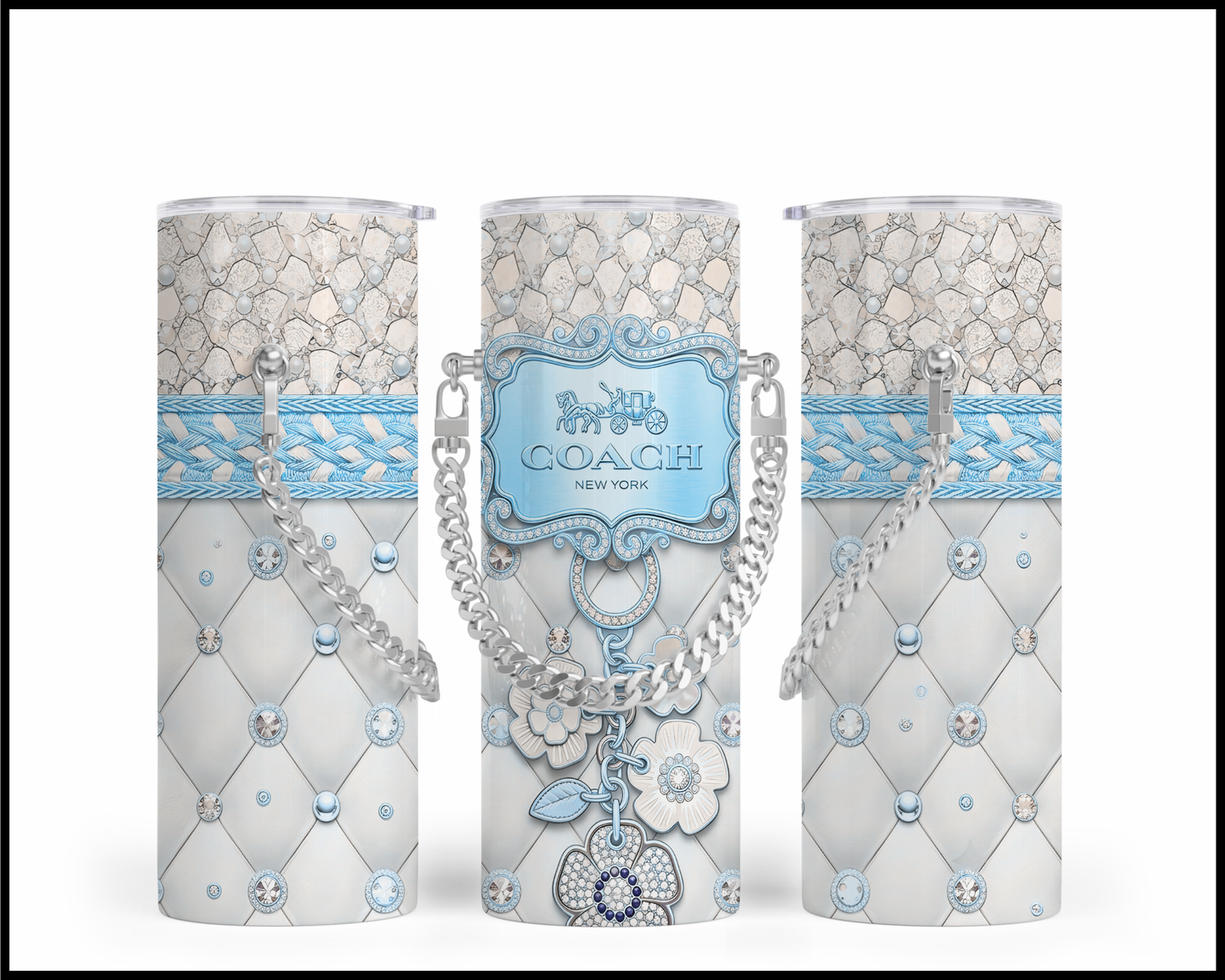 Designer Handbag Inspired Chain Tumbler (354)