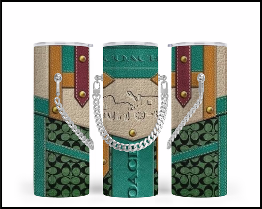 Designer Handbag Inspired Chain Tumbler (348)