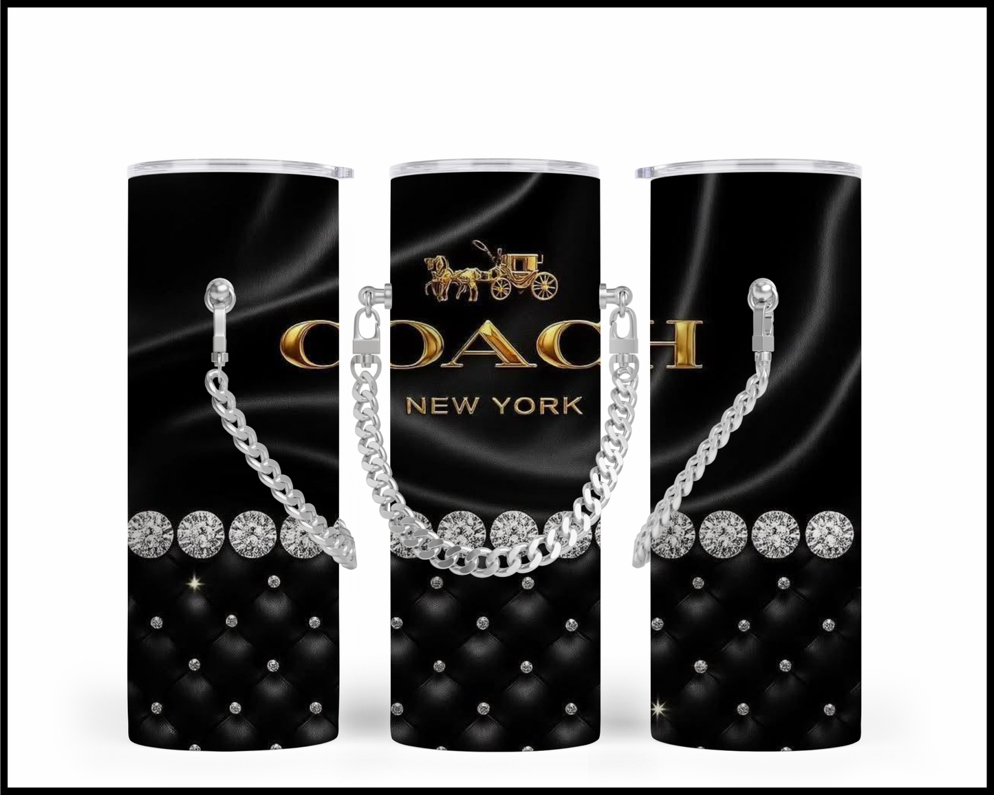 Designer Handbag Inspired Chain Tumbler (349)
