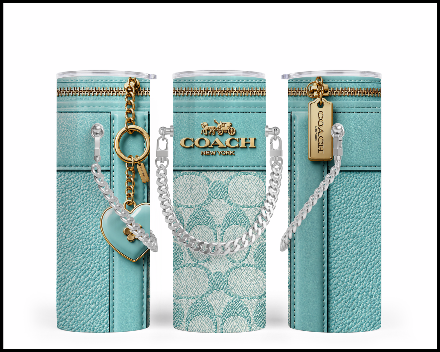 Designer Handbag Inspired Chain Tumbler (355)