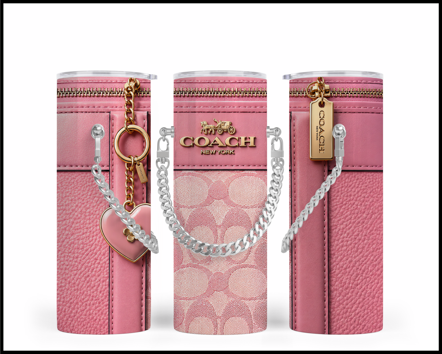 Designer Handbag Inspired Chain Tumbler (355)