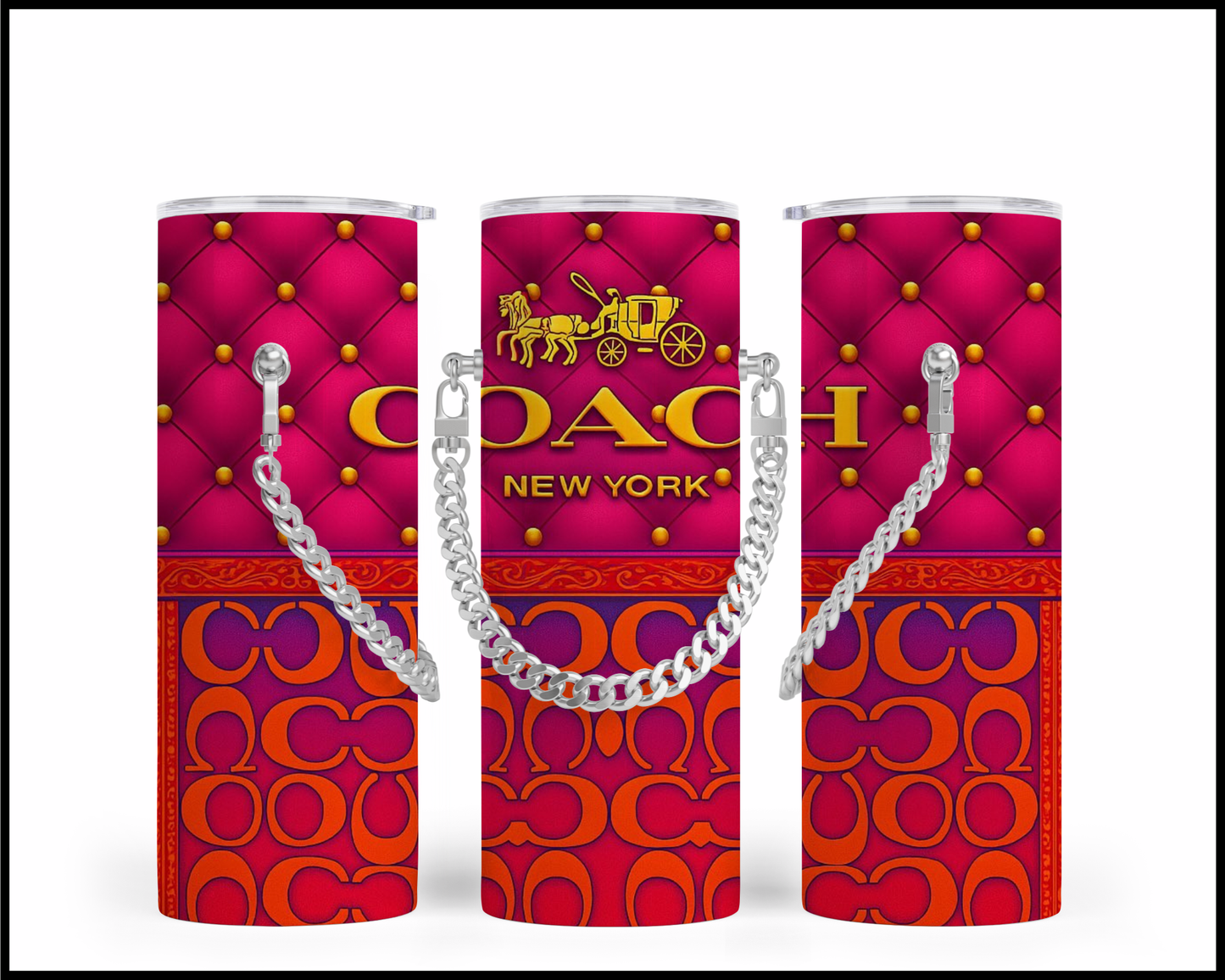 Designer Handbag Inspired Chain Tumbler (352)