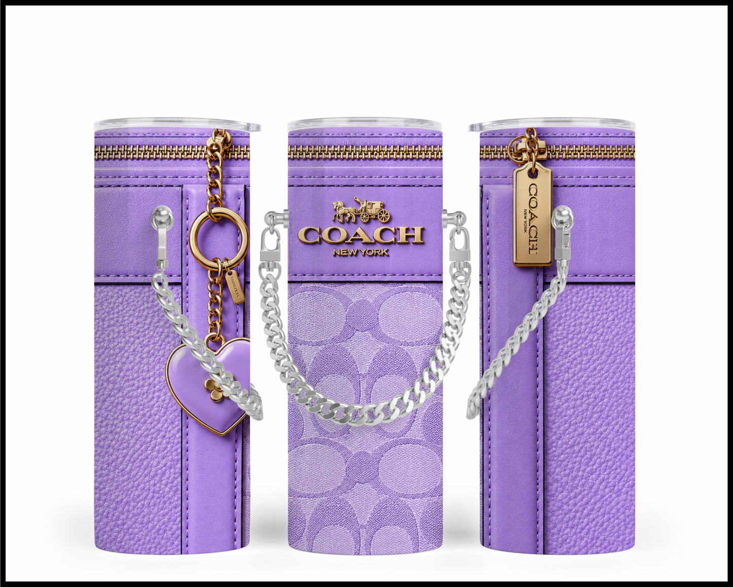 Designer Handbag Inspired Chain Tumbler (355)
