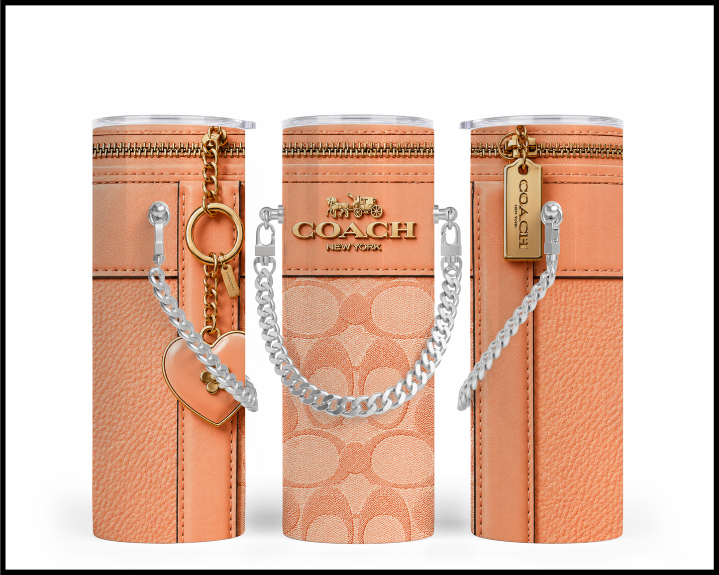 Designer Handbag Inspired Chain Tumbler (355)