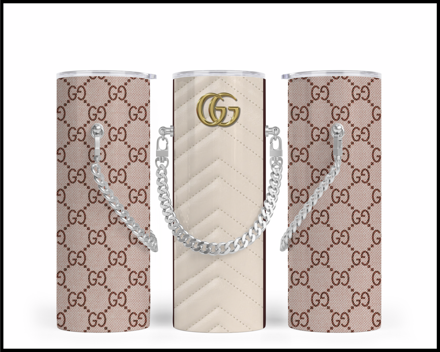 Designer Handbag Inspired Chain Tumbler (001)