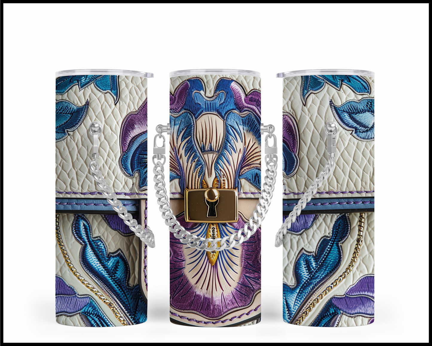 Designer Handbag Inspired Chain Tumbler (077)