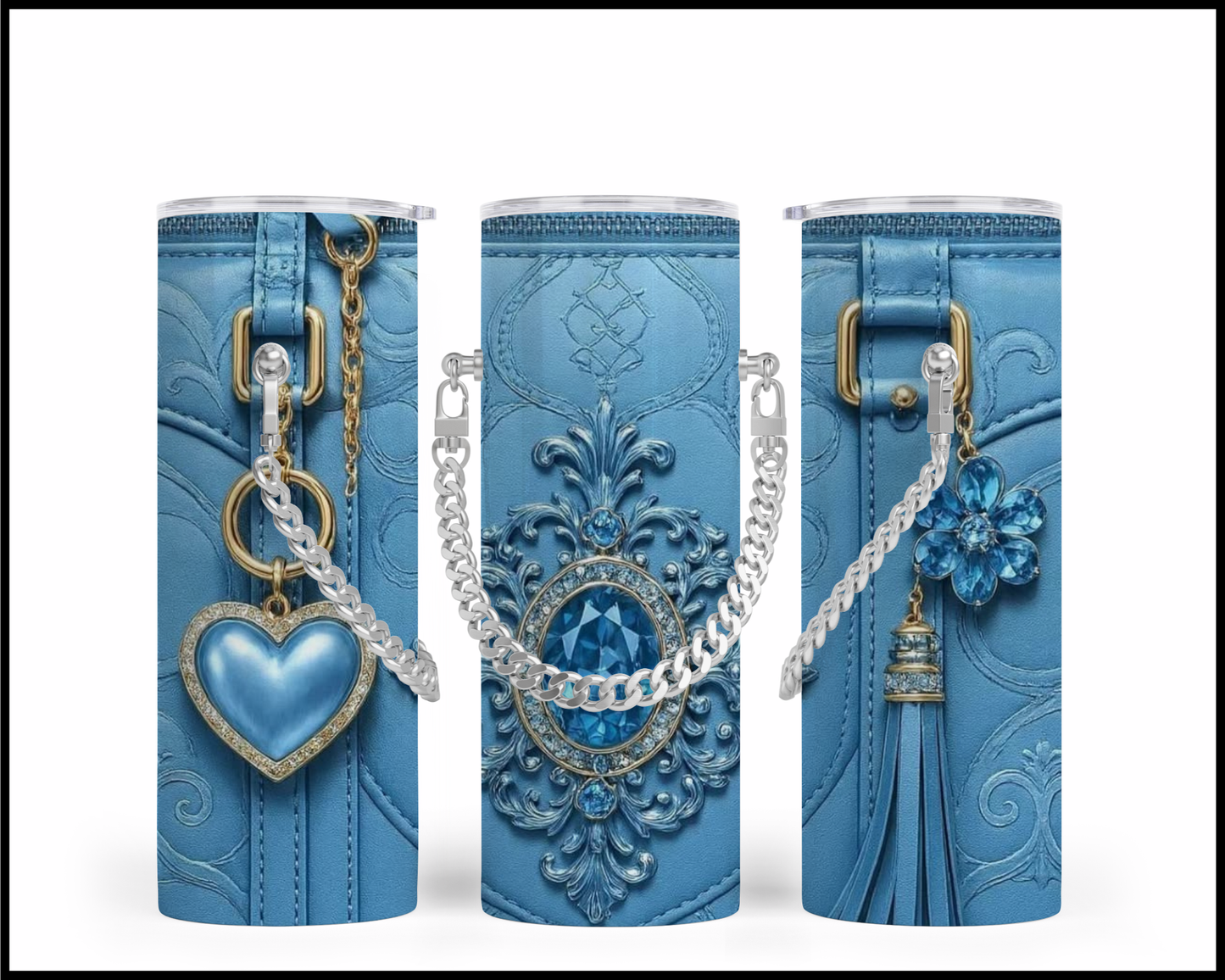 Designer Handbag Inspired Chain Tumbler (017)