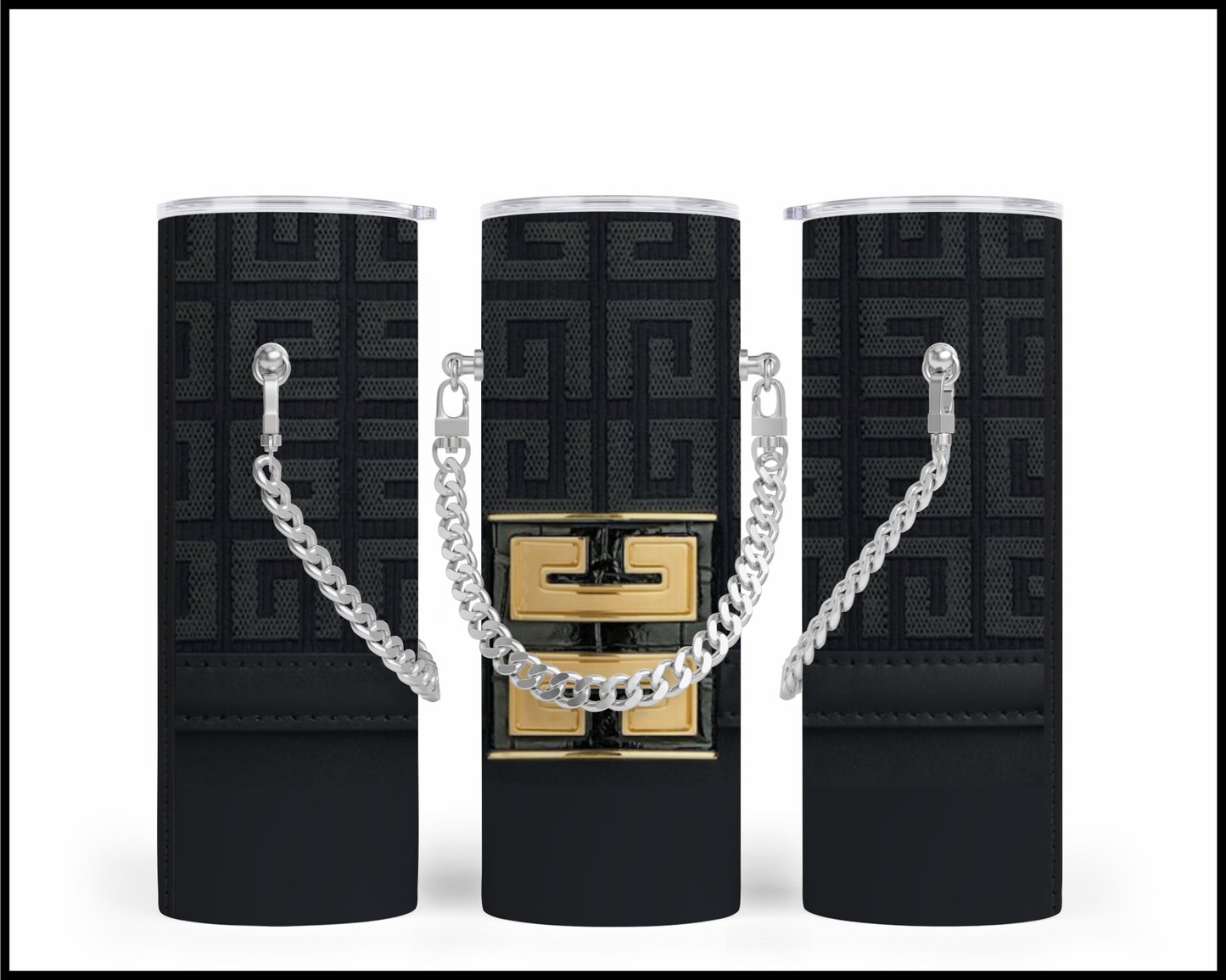 Designer Handbag Inspired Chain Tumbler (002)