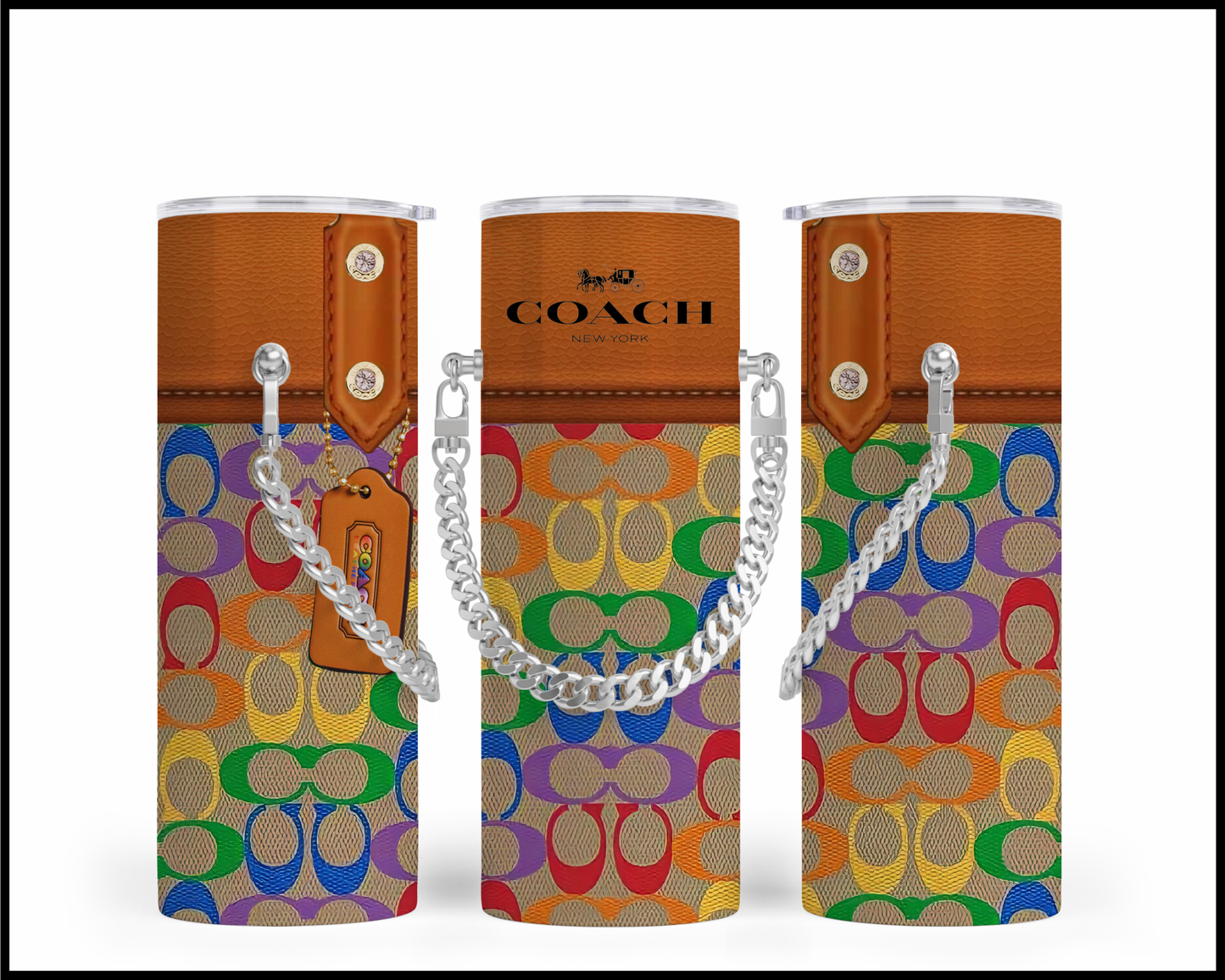 Designer Handbag Inspired Chain Tumbler (081)