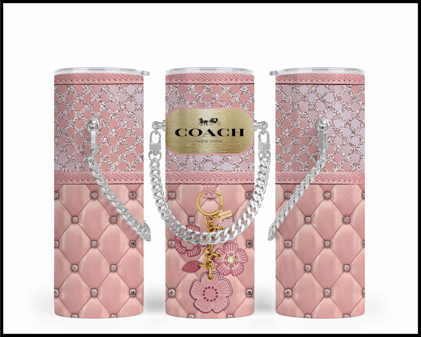 Designer Handbag Inspired Chain Tumbler (062)