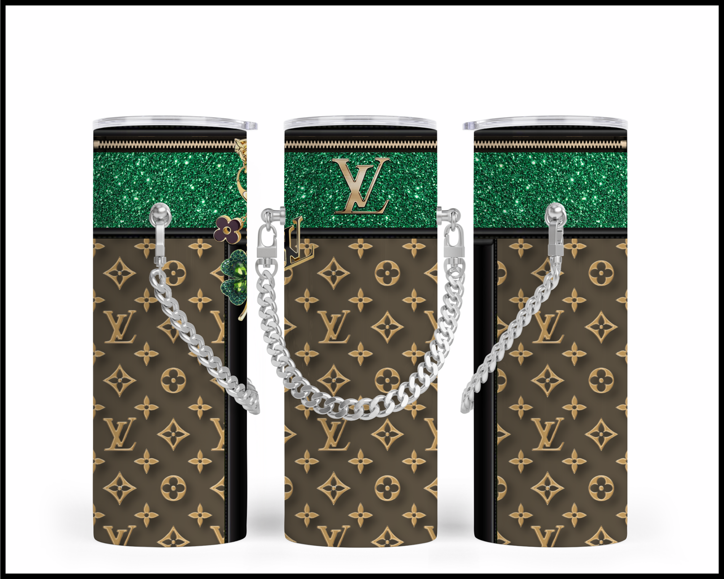 Designer Handbag Inspired Chain Tumbler (042)