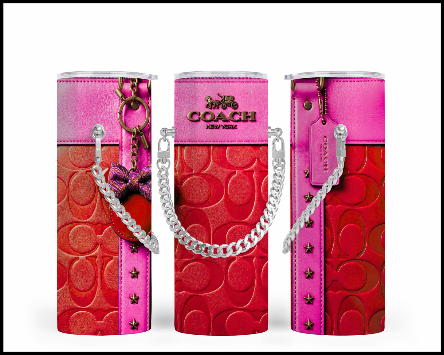 Designer Handbag Inspired Chain Tumbler (338)