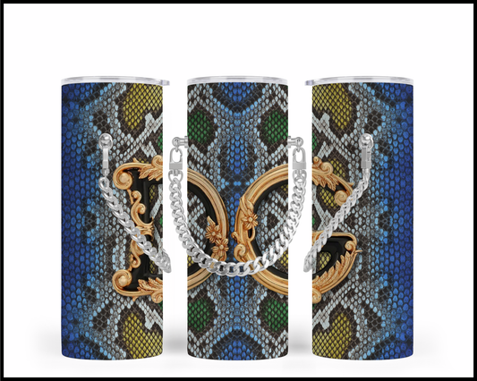 Designer Handbag Inspired Chain Tumbler (002)