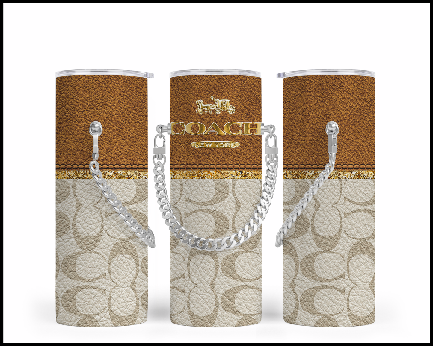 Designer Handbag Inspired Chain Tumbler (280)